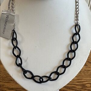 Wenger Black and Silver Chain Necklace